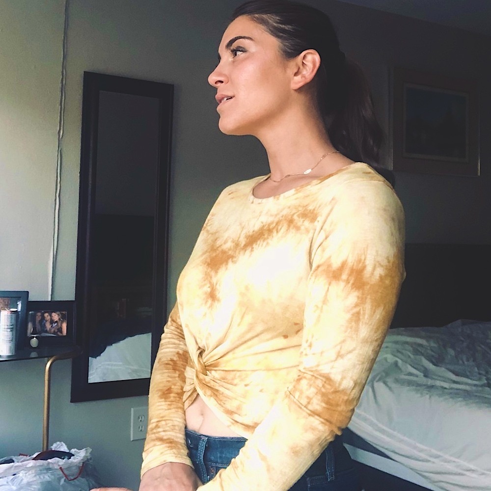 Tie-Dye Long Sleeve Crop Top